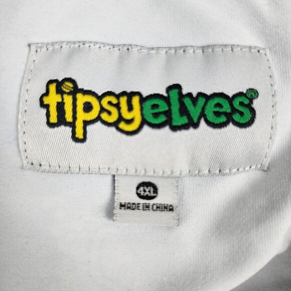 Tipsy Elves Shirt Mens 4XL Multicolor Sasquatch Big Foot Print S/S Golf Polo - Picture 3 of 7